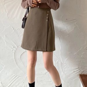 Dazy button side wrap skirt